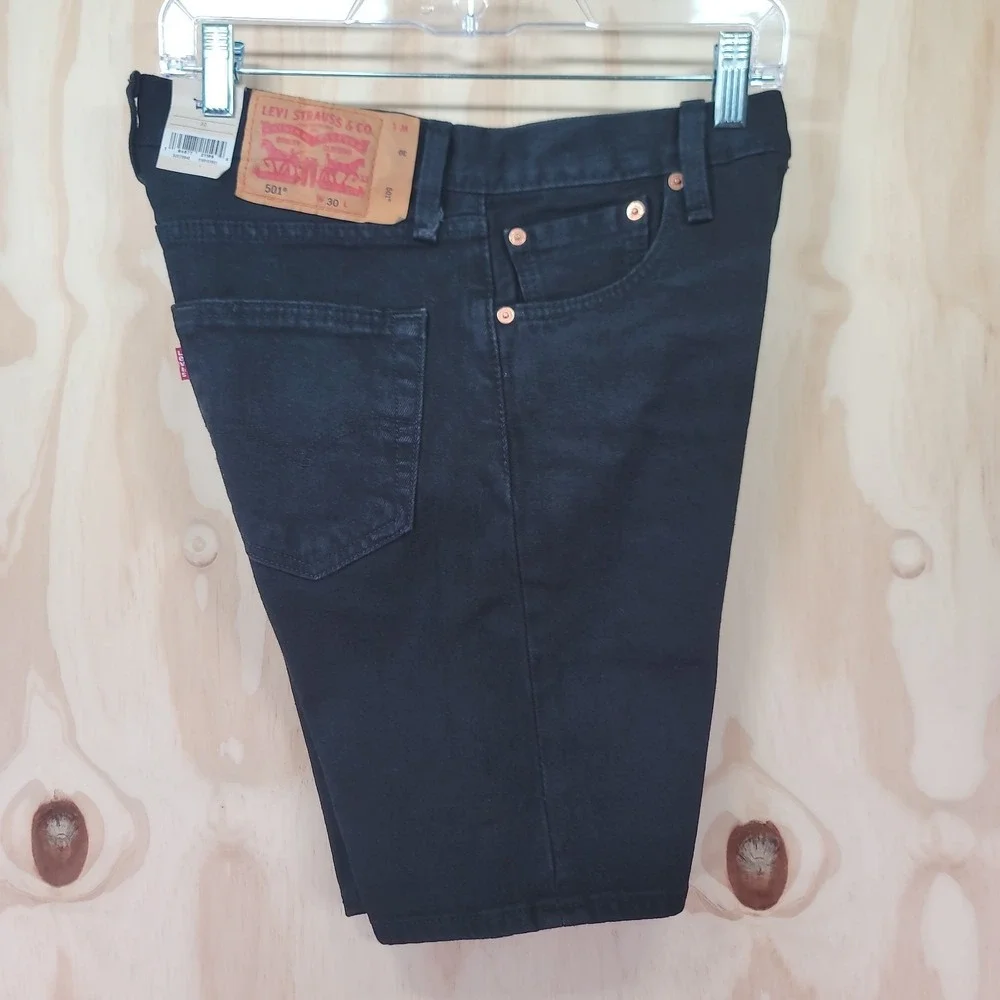 Levis Strauss 501 Denim Jean Shorts‎ Mens 30x9 Black 